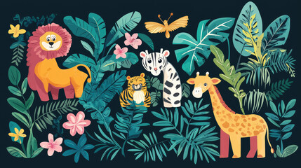 Obraz premium Vector animal background