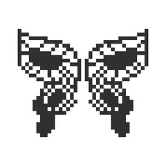 Fototapeta premium cute monochrome butterfly wings pixel art