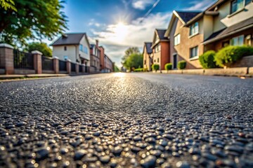 Hard asphalt texture on small street