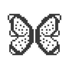 Fototapeta premium cute monochrome butterfly wings pixel art