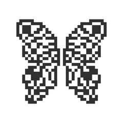 cute monochrome butterfly wings pixel art
