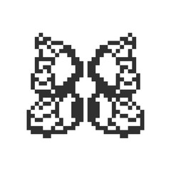 cute monochrome butterfly wings pixel art