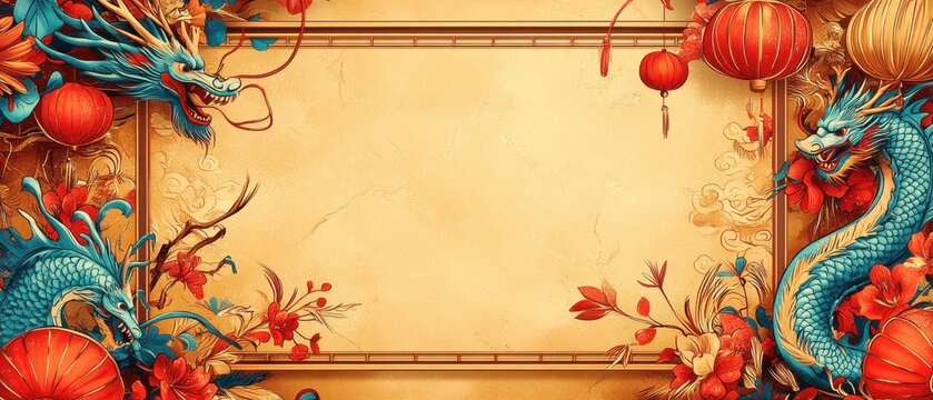 Vintage Scroll with Floral Design on Elegant Background