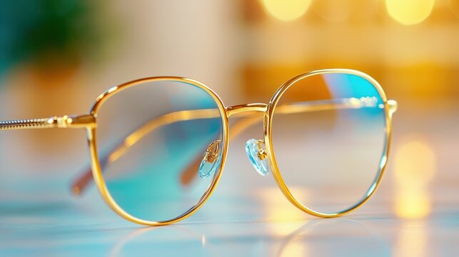Stylish Gold-framed Glasses with Elegance