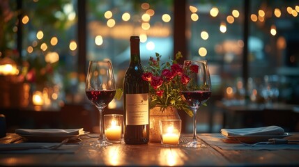 Romantic Dinner for Two with Wine and Candlelight