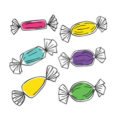 handdrawn doodle candy illustration