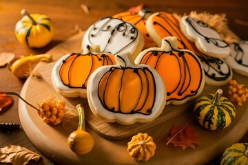 halloween pumpkin cookies autumn pumpkin shaped cookies 