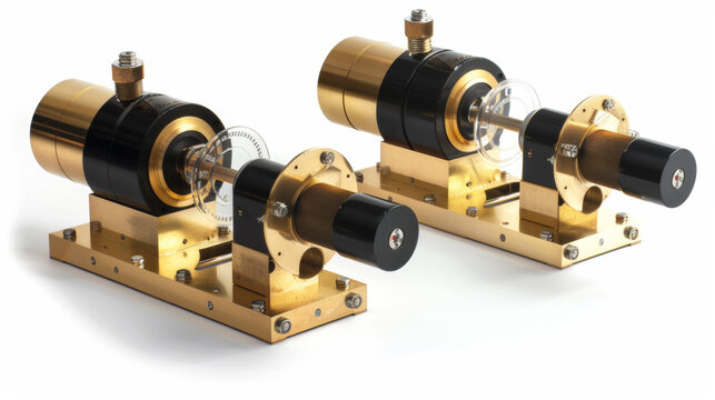 Polarimeters for measuring the polarization of light scattered by atmospheric particles isolated on white background