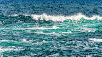 waves of the sea, beach and rocks, comb of the wind, San Sebastian - Donostia, Spain, September 2024