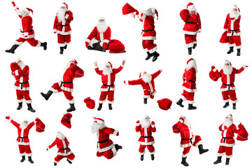 Santa Claus full length isolated on white.