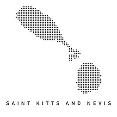 Dotted Map of Saint Kitts and Nevis 