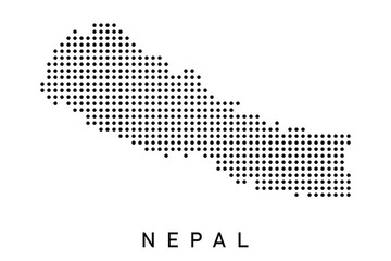 Dotted Map of Nepal 