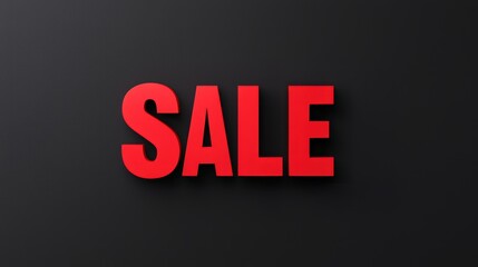 Bold red SALE" sign on a dark background"