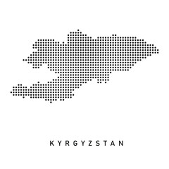 Obraz premium Dotted Map of Kyrgyzstan
