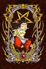 Obraz premium awesome krishna illustration for t shirt design