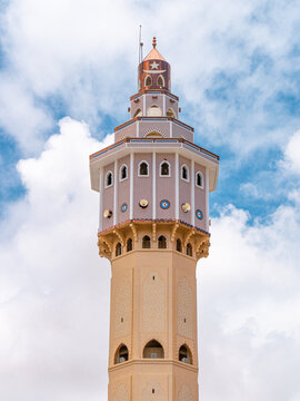 Main minaret on the Great Mosque of Touba, Senegal