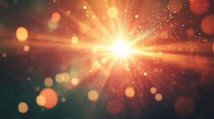 Obraz premium Bright Abstract Light Rays with Sparkles and Bokeh Effect