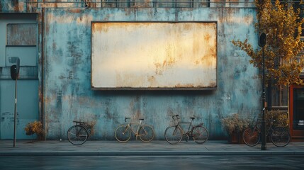 Blank Billboard on Concrete Wall for Advertising or Decoration
