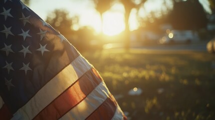 Obraz premium Sunset American Flag