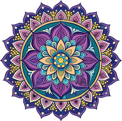 Mandala background design with lace ornament in oriental style.