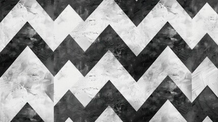 Abstract Black and White Chevron Pattern