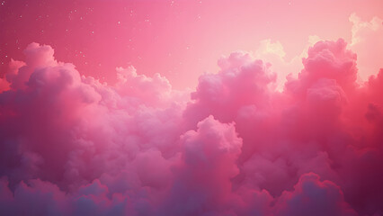 Dreamy Pink Clouds at Sunset Creating a Serene Atmosphere