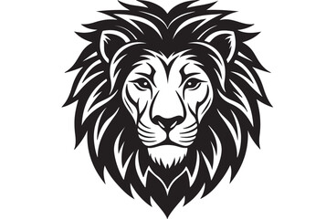 Lion head isolated on white background. Lion head vector illustration.