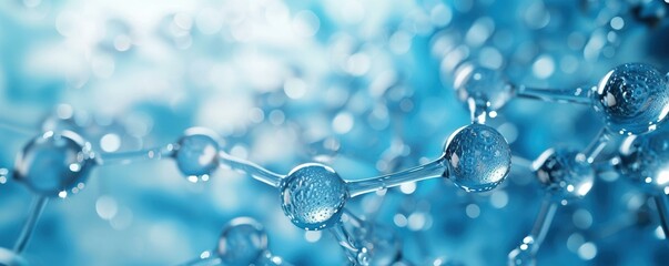 Abstract Blue Molecular Structure, Science Background, Technology, Medicine, Healthcare, Clean Energy, Design
