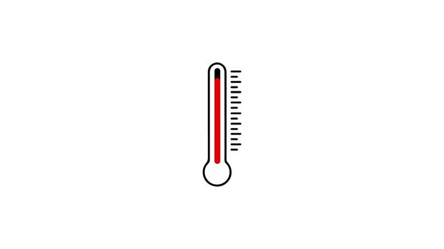 Heat icon animation best cartoon object on white background 4k