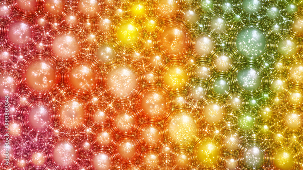 Aufkleber vibrant abstract pattern with colorful bubbles and sparkling effects in a gradient background