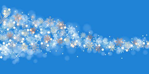  Sparkling Winter Snowflakes on Blue Background