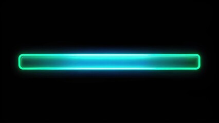 Obraz premium Glowing cyan and green loading bar on black background, loading, bar, abstract,cyan, green, glowing, technology, progress