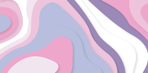 Abstract modern background vector with wave papercut style. Soft color papercut design for web, banner, fabric, textile, decoration.