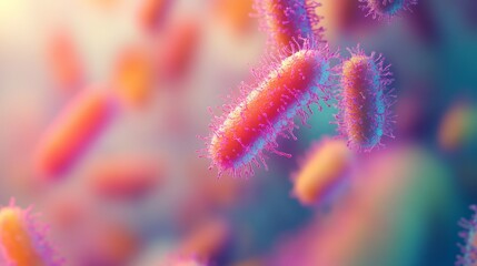 Colorful Bacteria Close-Up