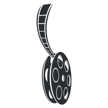 A classic reel icon with filmstrip, symbolizing cinema and visual storytelling for creative projects
