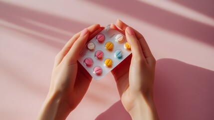 Colorful Pills in Hands