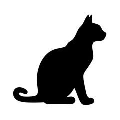 Side view cat vector silhouette