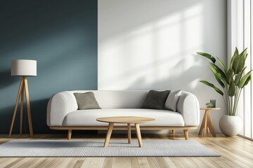 Mock up frame with minimal decor close up in home interior background, 3d render