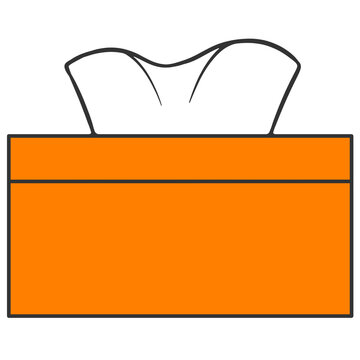 recommend clip art: orange tissue box cartoon illustration