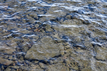 Water waves in the mountai lake