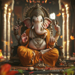 beautiful statue of lord ganesha