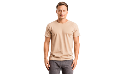 Blank Beige T-Shirt Mockup 0
