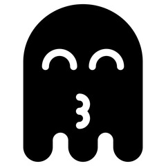 Ghost Emoji Icon. Simple Soul Black Silhouette.