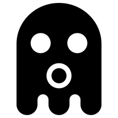 Ghost Emoji Icon. Simple Soul Black Silhouette.
