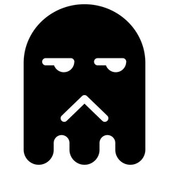 Ghost Emoji Icon. Simple Soul Black Silhouette.