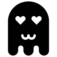 Ghost Emoji Icon. Simple Soul Black Silhouette.