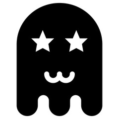 Ghost Emoji Icon. Simple Soul Black Silhouette.