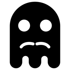 Obraz premium Ghost Emoji Icon. Simple Soul Black Silhouette.