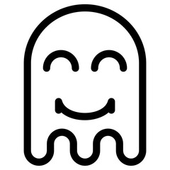 Ghost Emoji Emoticon. Simple Soul Smiley Illustration Vector.