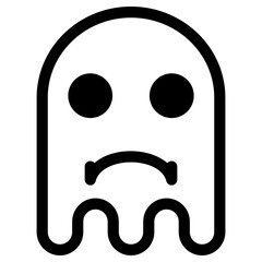 Ghost Emoji Emoticon. Simple Soul Smiley Illustration Vector.